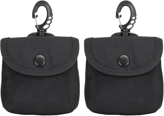 2 Pack Tactical Pouches - Military EDC Pocket Pouch as Keychain Coin Purse Battery Cigarette Case Mini Tool Organizer ID Card Holder Waist Case Earphone Pack (Black-2pcs)
