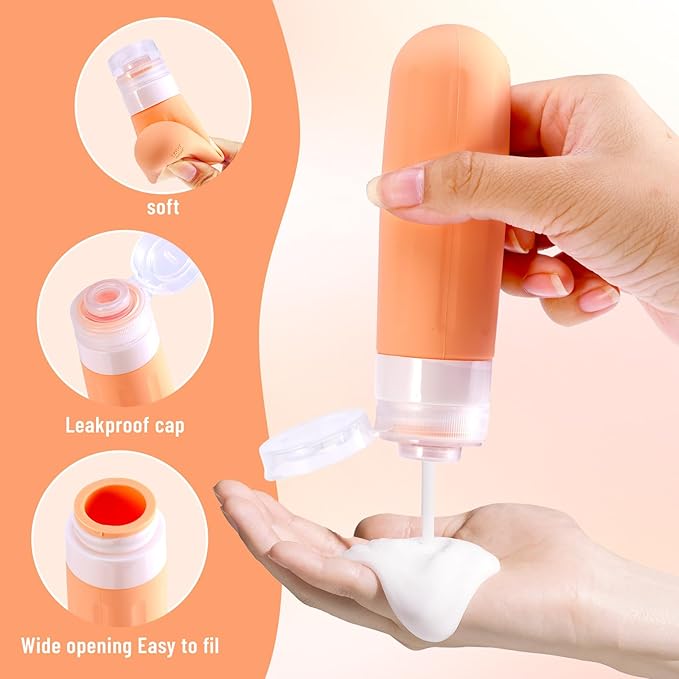 Landisun Travel Bottles for Toiletries 18Pack Travel Size Containers Toiletry Travel-Containers TSA Approved Leak Proof Colored
