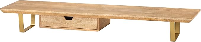 Anji Mountain Monitor Stand - Desktop Organizer & Laptop Riser, Ergonomic Monitor Riser, Space-Saving Monitor Stand for Desk, Durable Construction, Easy Assembly, Ideal for Home & Office,Natural