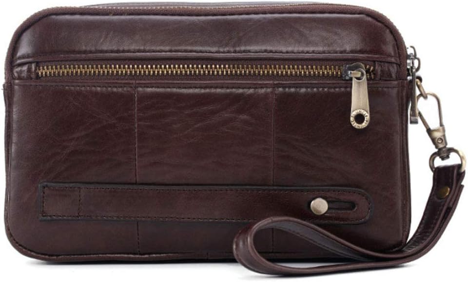 KPYWZER Leather Clutch Purse Wallet Men Wrist Bag