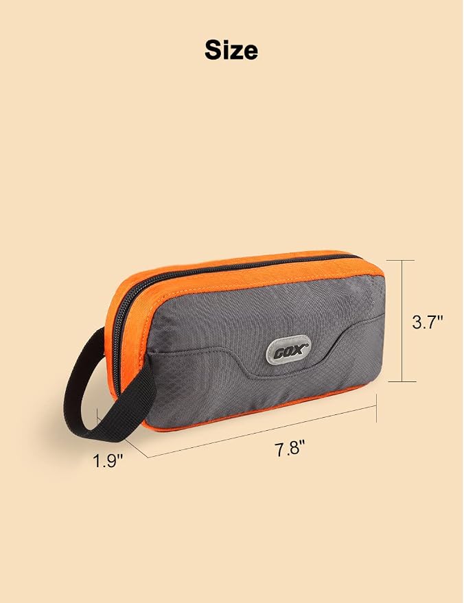 GOX Travel Toiletry Bag Dopp Kit Case for Men Multifunction Packing Organizer Pouch(Orange/Grey)