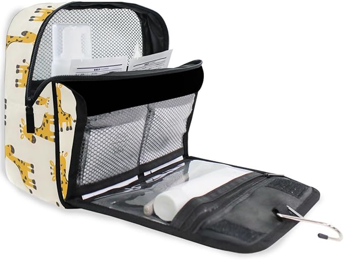senya Hanging Travel Toiletry Bag Cute Kit Makeup Case Cosmetics Organizer for Men Women (Little Giraffe)