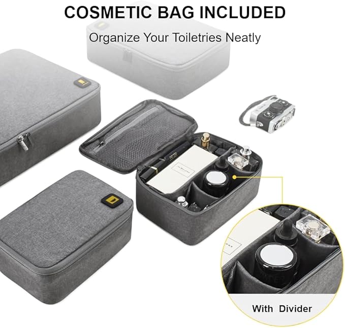 LEVEL8 4 Set Packing Cubes Travel Luggage Packing Organizers