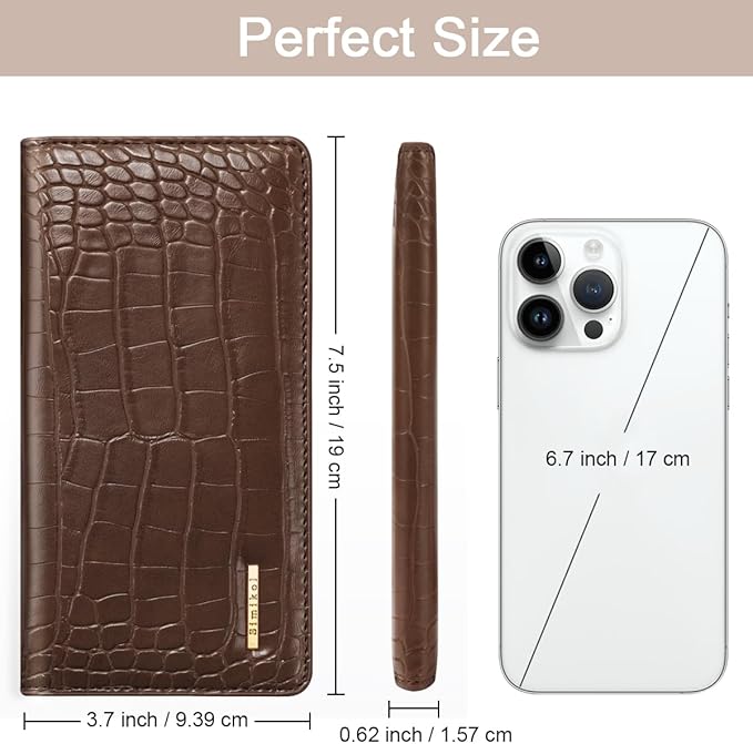 Wallet Women Bifold Faux Crocodile Leather Minimalist Slim Thin Long Wallets RFID Blocking Credit Cards Holder Purse with Back Zipper Coin Pocket for Women and Men,Coffee