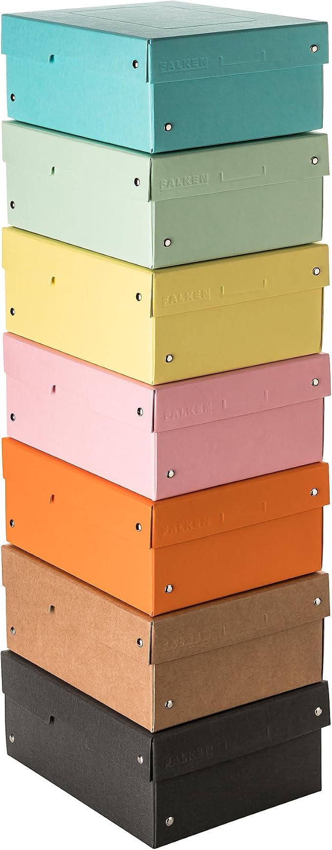 FALKEN Original PureBox Pastel Made in Germany 100 mm High DIN A5 Yellow Storage Box with Lid Made of Sturdy Cardboard Vegan Gift Box Transport Box Multi-Purpose Box