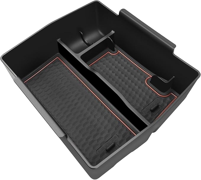 Muslogy Upgraded Center Console Organizer Compatible with 2025 Subaru Forester Middle Armrest Storage Box Insert Tray Cable Holder Interior Accessories Easy Removal (Brown) Won't fit 2026