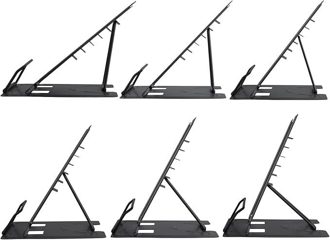 Honagu Book Stand Metal Desk Book Holder, Book Holders for Reading Hands Free, Adjustable Cookbook Documents Holder, Portable Bookstand for Music Books, Textbook, Recipe, Tablet, Ipad (Black)