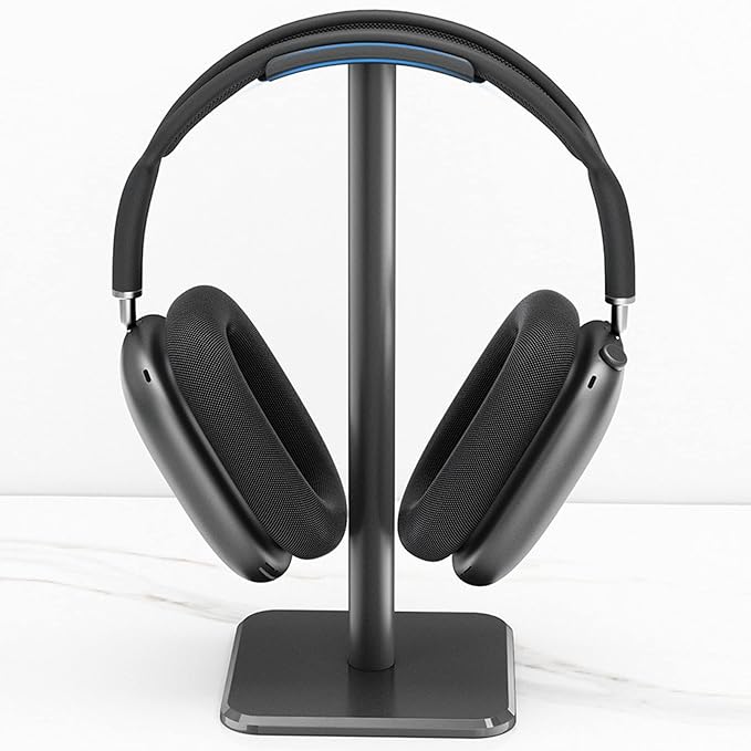 VBESTLIFE Headphone Stand, Headset Holder Earphone Stand with Aluminum Supporting Bar, for All Headphones Size for PC Gaming Headset Display & Headphones (Black)