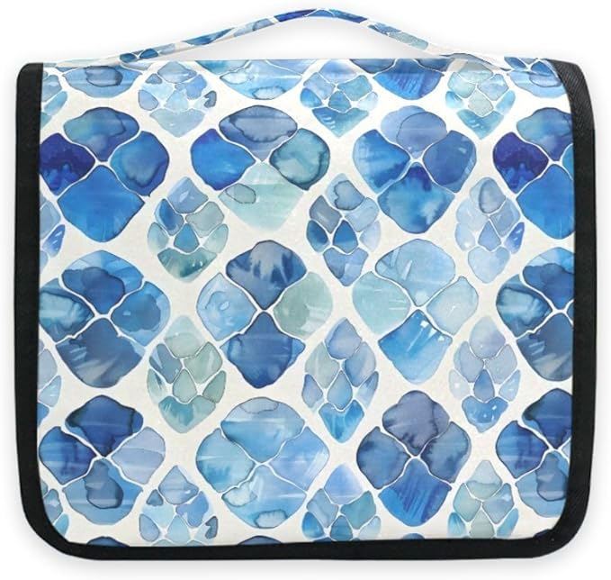 Hanging Travel Toiletry Bag Watercolour Tortoise Shell Kit Makeup Case Cosmetics Organizer for Men Women