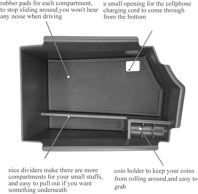 Vesul Center Console Armrest Storage Box Compatible with Infiniti QX50 2019-2023/QX55 2022-2023 ABS Tray Insert Organizer Glove Pallet