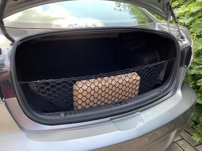 Rear Trunk Organizer Cargo Net for Mazda 3 MAZDA3 2014-2018– Envelope Style Cargo Net for Sedan - Premium Mesh Car Trunk Organizer Vehicle Carrier Storage - Compatible with Mazda 3