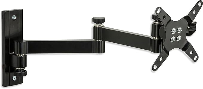 Mount-It! Full Motion Computer Monitor Wall Mount ??Adjustable Arm for Home Office, Gaming, Workstations ??Fits 19??2??Screens, VESA 75x75 & 100x100, Tilt Swivel Rotate, 33 lb, Single Stud Install