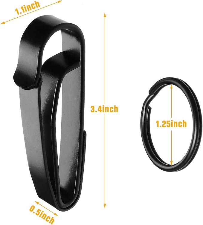 JOTOVO Tactical Stealth Key Ring Holder Special for Police and Fire Agencies Duty Belt, Double Side Quick Release Key Holder with Detachable Keyring (2.25-Inch Max)- 2 PACK