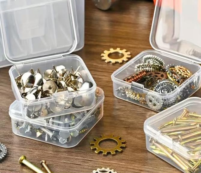 Transparent small square box 30 grid home storage box home desktop plastic storage box jewelry box