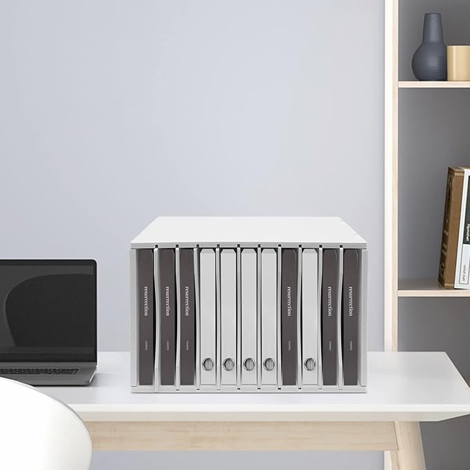 Vertical Desktop Sorter White, 11 Slots Mail Organizer Vertical File Organizer, PVC Paper Sorter Organizer with 11 Slots Adjustable, Construction Paper Storage Mailbox for Classroom Office (White)