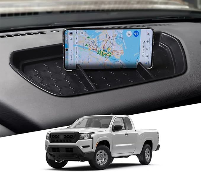 CDEFG for 2022-2024 Frontier Pickup Truck Center Console Dash Organizer 2023 2024 Nisan Frontier Truck Dashboard Table Tray Storage Box Dash Phone Holder 2024 Frontier Truck Accessories