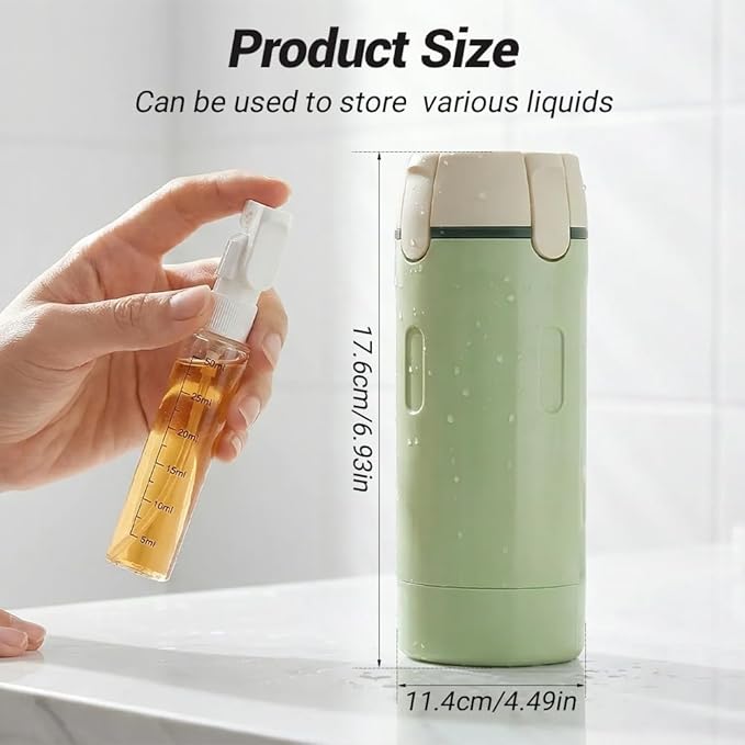 4 in 1 Travel Dispenser, 2026 New Travel Bottles for Toiletries, 4-in-1 Travel Refill Bottle Portable Travel Size Containers for Shampoo Lotion Conditioner Cream (Green)