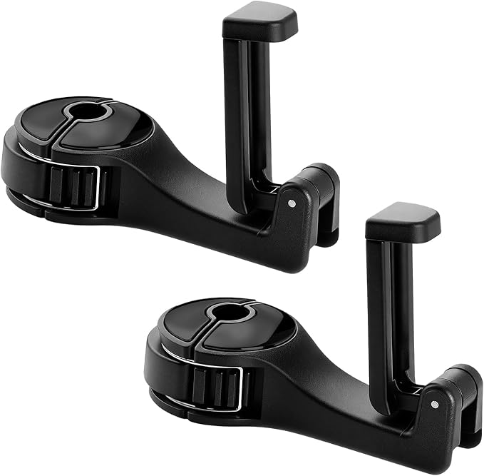 Hidden car Purse Hook and Phone Holder Purse Hook Purse Holder for car car seat Back Hooks Automotive seat Back Organizer headrest Hooks for Bags and Purse (Black, 2)