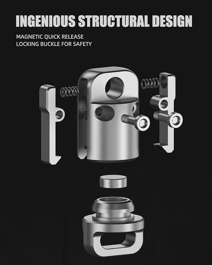 tikey Titanium Magnetic Key Holder, Quick Release Keychain, Detachable Magnetic Keychain, Safely Lock System, 360 °,Pull Apart Key Rings for Men Women