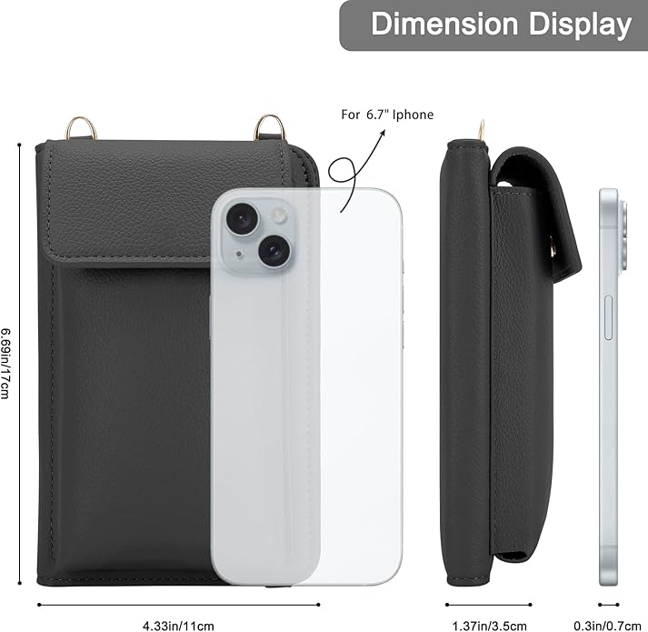 DOB SECHS Leather Passport Wallet Crossbody Phone Bag, RFID Blocking Passport Holder Credit Cards Case for Women