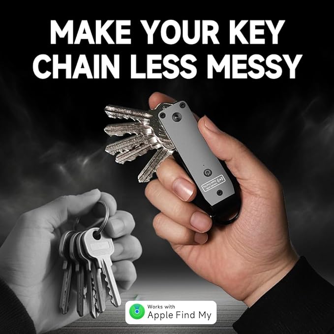 Key Organizer Men's Keychains with Smart Tracker, Key Finder, Compact Key Holder -Minimalist Key Case Metal Car Key Chain