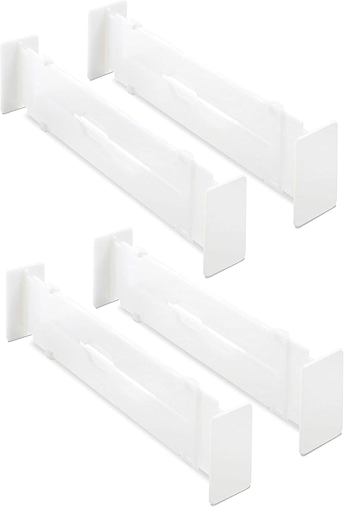 Ybmhome Adjustable Grid Drawer Dividers separators for Kitchen Bathroom Bedroom Dresser Utility Drawer Home Storage and Organization 2179-2 (Adjustable Drawer Dividers Set of 4)