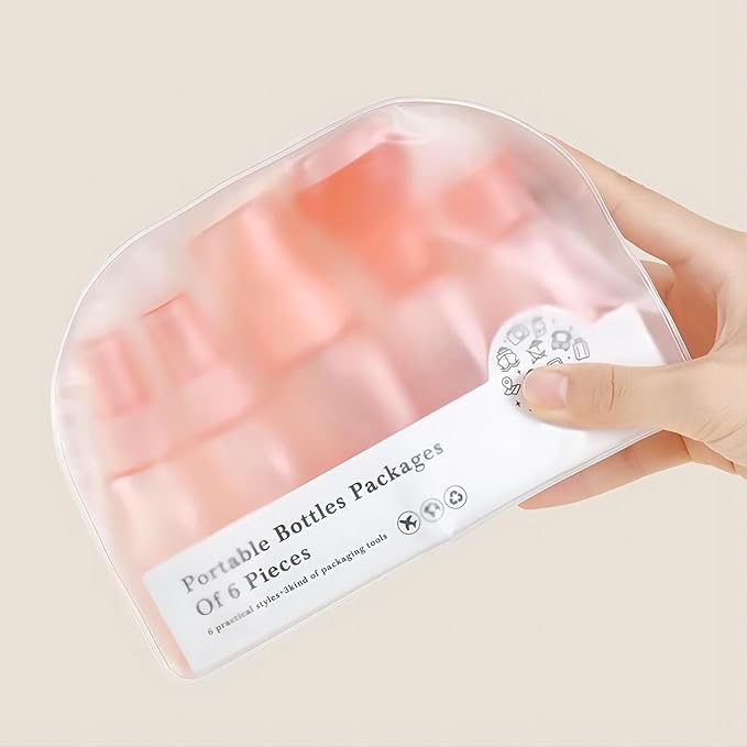 Valentines Day Gifts for Her Travel Size Spray Bottles Travel Bottles TSA Approved Small Travel Containers Leakproof for Shampoo Lotion with Funnel Pipette Spatula Labels (Pink)