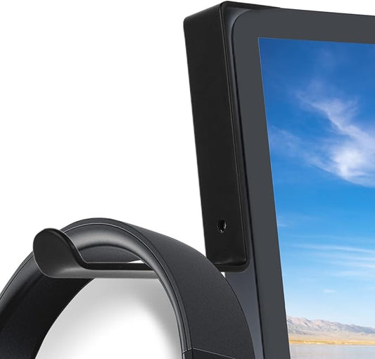 Headphone Holder for Monitor, Premium Metal Headsets Stand, Sticky Headphone Hanger Hooks Hold 10Lbs, Headset Mount for Screen Side, for Airpods Max and All Headphone, Black
