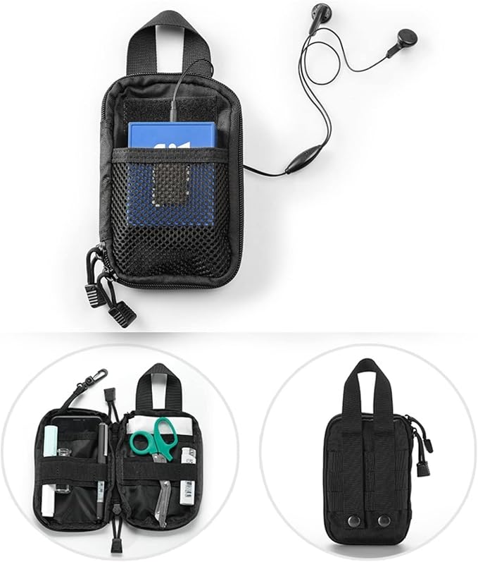 Mini Pocket Organizer Pouch, Tactical Molle Pouch Accessory Bag, Small Tool Storage Pouch for Phones/Cards/Keys/Pocket Knife, Men's Utility EDC Waist Bag Pack for Camping Hunting