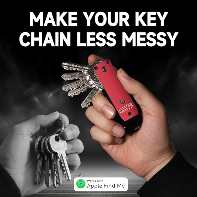 Key Organizer Men's Keychains with Smart Tracker, Key Finder, Compact Key Holder -Minimalist Key Case Metal Car Key Chain