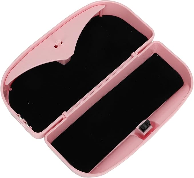 plplaaoo Car Glasses Holder Case Multifunctional Durable ABS Material Sun Visor Sunglasses Storage Organizer Box With Magnetic Clip For Drivers And Car Owners 17x8cm 6.7x3.1in (Pink)