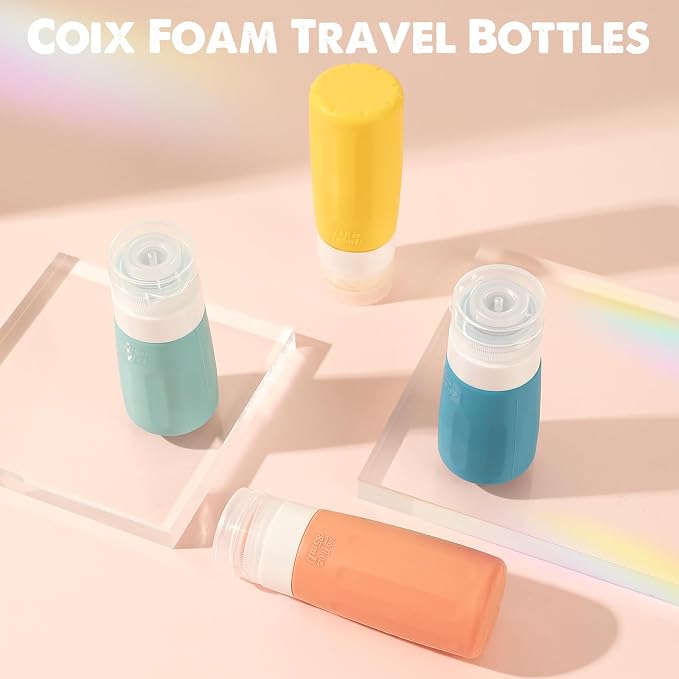 18 Pack Travel Bottles Set for Toiletries, TSA Approved Leak Proof Travel Size Container jars,Squeezable Silicone Travel Essential Accessories for Conditioner, Shampoo, Lotion