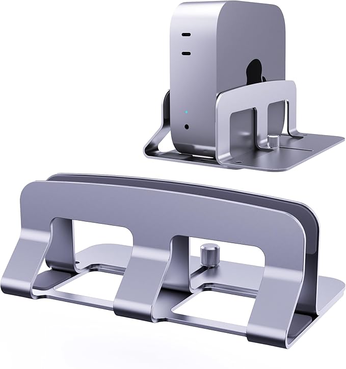 Laptop Stand for Desk, Vertical Laptop Riser Holder Compatible with MacBook Air/Pro, Metal Computer Laptop Stand for Office Home, Fits Mac mini Tablets MacBook Dell HP Up to 17", Silver