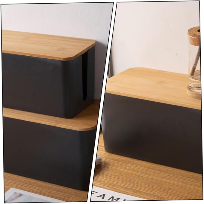 Desk Cable Management Round Holed Wire Storage Box Outdoor Storage Box for Power Cord Organizers