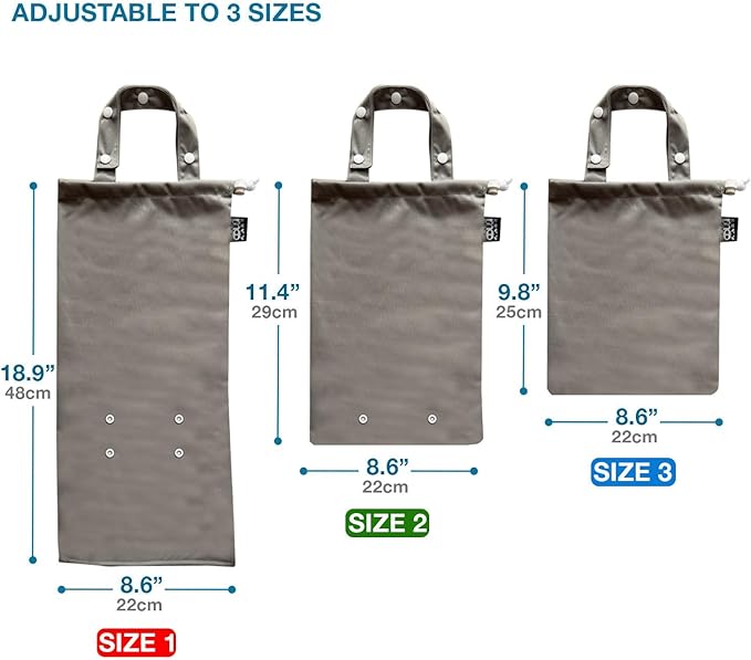 Waterproof Car Trash Bag Reusable Portable Garbage Can with Drawstring Top Adjustable Hanging Strap Leakproof & Washable for Cars SUVs & Trucks (Grey)