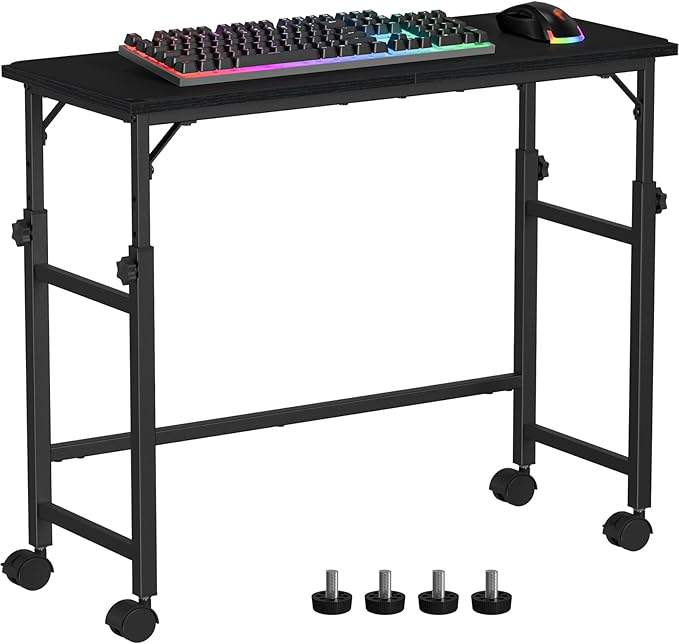 Snughome Mobile Keyboard Tray with Mouse Pad, Height Adjustment 23"-31", Keyboard Standing Desk, Rolling Under-Desk Extender with Lockable Casters, Desk Accessories for Home Office