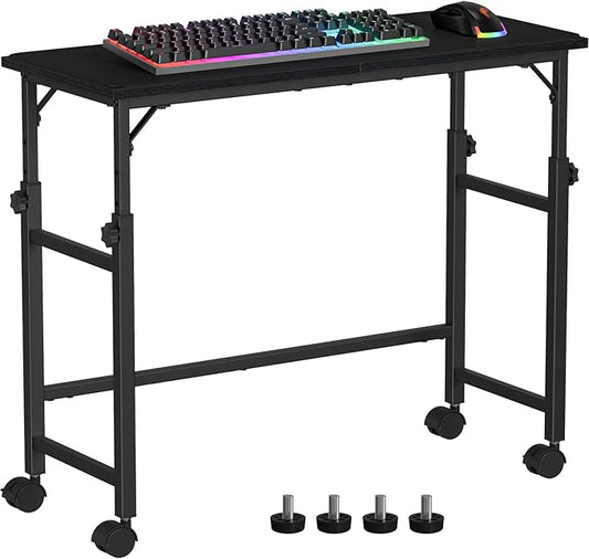Snughome Mobile Keyboard Tray with Mouse Pad, Height Adjustment 23"-31", Keyboard Standing Desk, Rolling Under-Desk Extender with Lockable Casters, Desk Accessories for Home Office