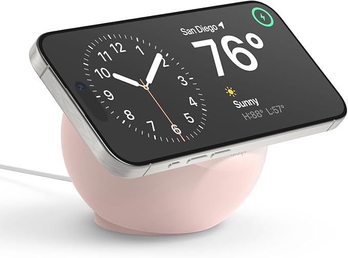 elago MS2 Charging Stand Compatible with MagSafe Charger - Premium Silicone, Compatible with iPhone 17/16/15/14/13/12 Series, Designed for MagSafe Stand [Sand Pink] [Charging Cable Not Included]