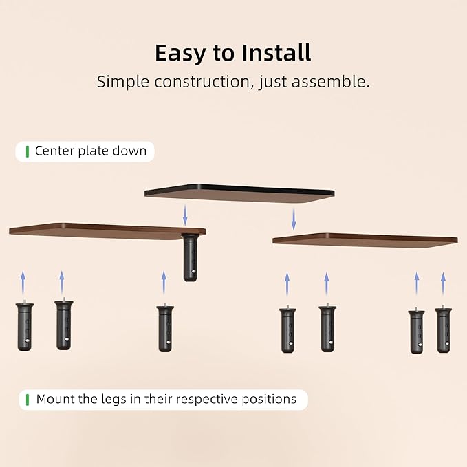 AFOOYO Dual Monitor Stand For Desk,Adjustable Height Long Wood Computer Riser For Computer,Laptop,Printer,TV,Walnut