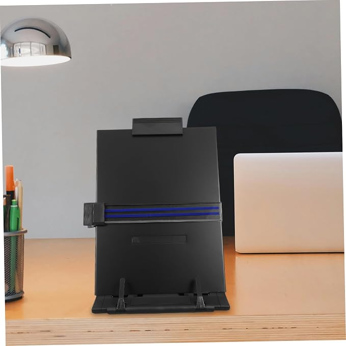 NUOBESTY Adjustable Reading Stand for Desk Metal Document Holder Clip for Typing and Studying Compatible Laptops and Books Office Supplies