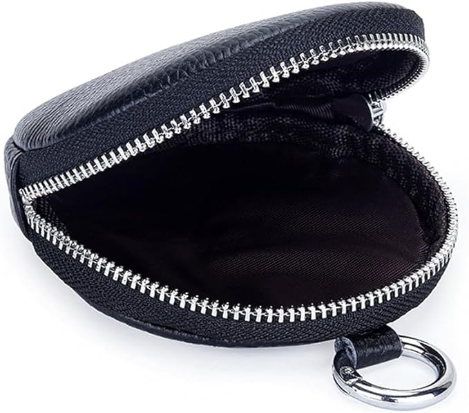 1 Pcs Leather Zipper Coin Purse Wallet With Keychain, Coin Organizer, Change Holder,Card Case, Mini Leather Zipper Storage Bag for Men & Women