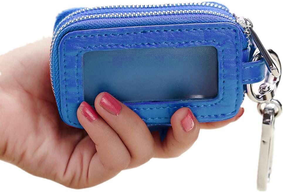 BAKUN Two-Sides Mini Leather Car Key Case, Key Holder Key Organizer Wallet