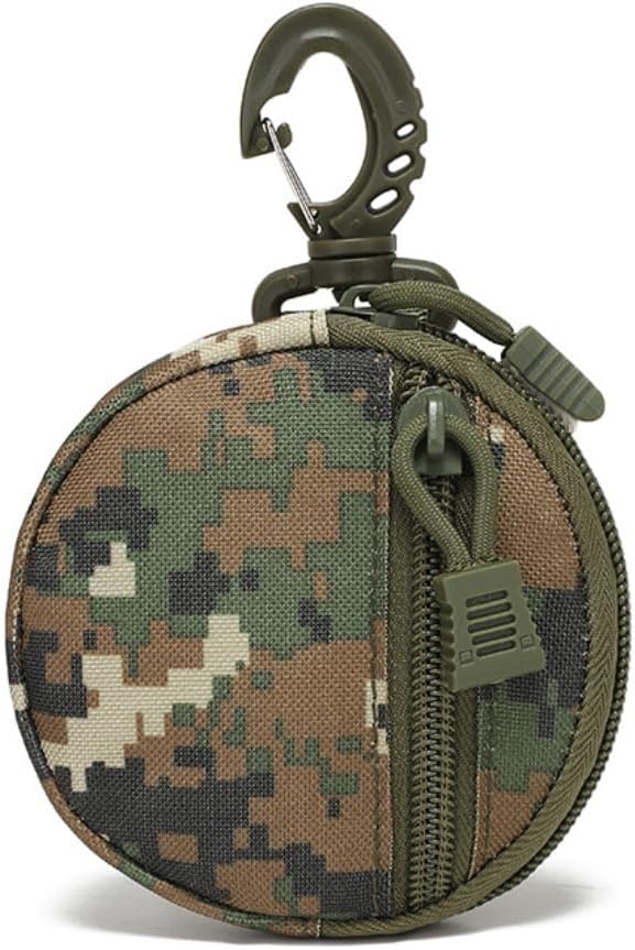 Tactical EDC Pouch, Waterproof Mini MOLLE Key Wallet, Round Outdoor Attachment Bag