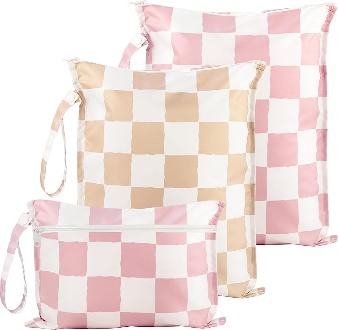 RelaxScene Wet Bag for Swimsuit - 2 Pack Waterproof Wet Dry Bag for Clothes - Baby Diaper Bag - Travel Laundry Daycare Bags - Baby Beach Essentials - Bogg Bag Accessories