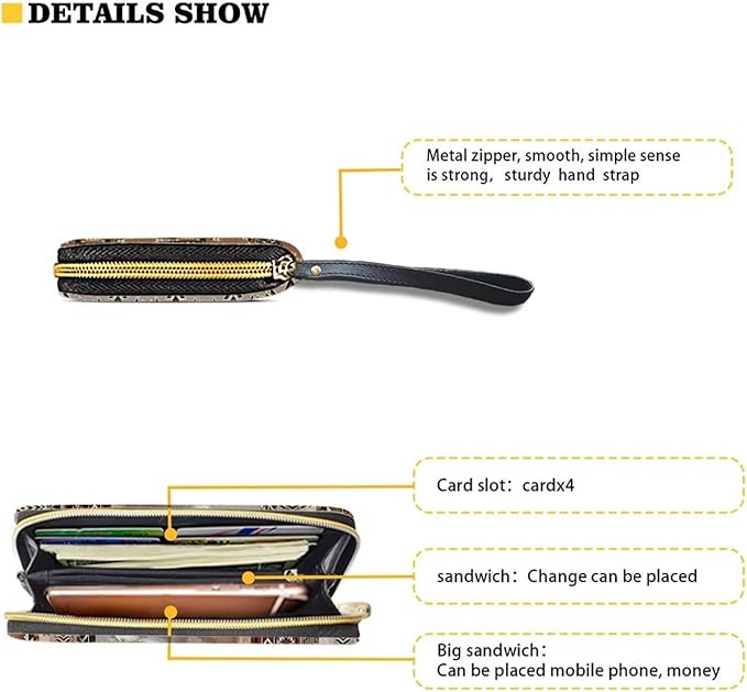 Bulopur Western Horse Wristlet Wallet for Women Teen Girls Blocking Credit Card Holder PU Leather Phone Wallet Clutch Large Capacity Ladies Travel Purse