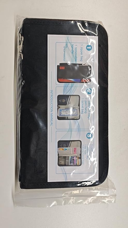 Boonbery Passport Holder Family, RFID Blocking Travel Passport Wallet for 4-6 Women Men, Waterproof Travel Document Organizer Credit Cards Case, Portable Passport Bag with Zipper Pocket (Black)