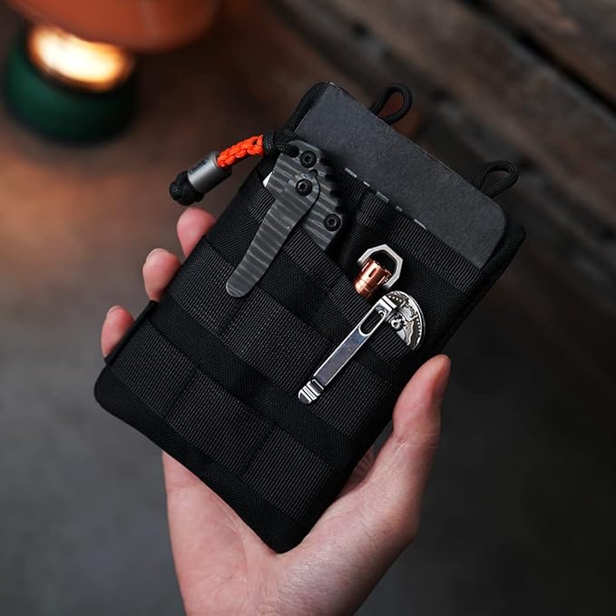 VIPERADE VE3-P EDC Pouch Small EDC Tool Bag Organiser Bag Pocket Organiser Nylon Multitool Bag Small for Torch Multitools Pen Notebook Black