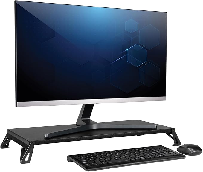 Allsop Lo Riser Monitor Stand, for 32" Monitors, 24" X 11" X 2" to 3", Black, Supports 30 Lb