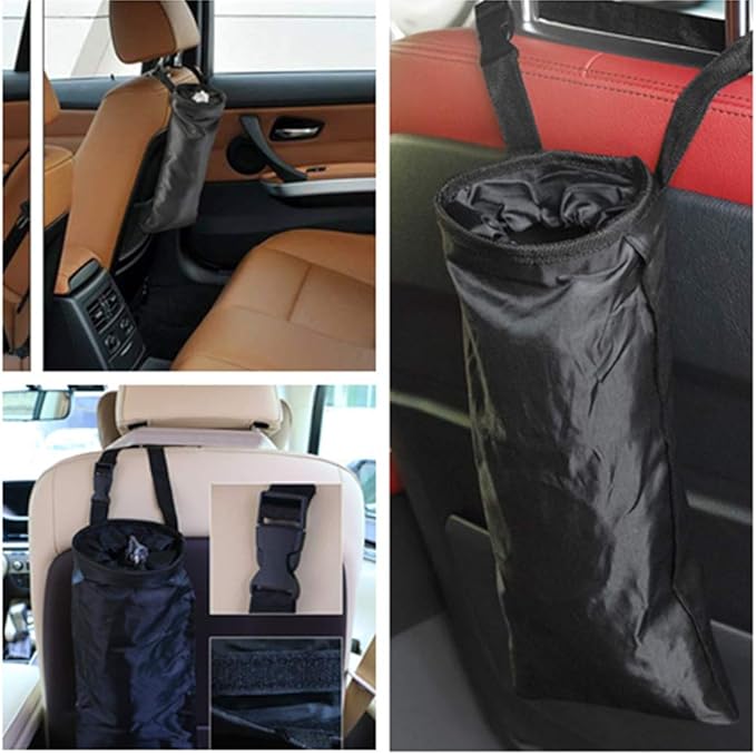 Car Trash Can Washable Eco-Friendly Hanging Seat Back Car Garbage Bag for Travel (2 Pack)