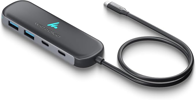 Type C To 2 Port Type C & 2 Port Wozoyo USB 3.2 Hub, Data Transfer Upto 5Gbps, Plug & Play, Multiport Type C Hub With 30cm Cable, Compatible With MacBook,Tablet, Smartphones And Type C Enabled Devices